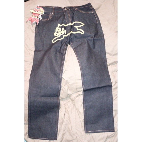 Vintage unworn🔥 Billionaire Boys Club Running Dog Yellow BBC Ice Cream Jeans - Picture 1 of 12